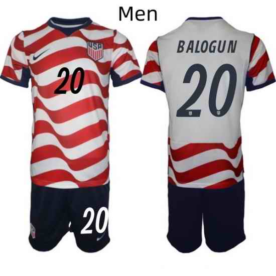 USA FIFA World Cup 2026 Soccer Red Home Jersey Folarin Balogun #20